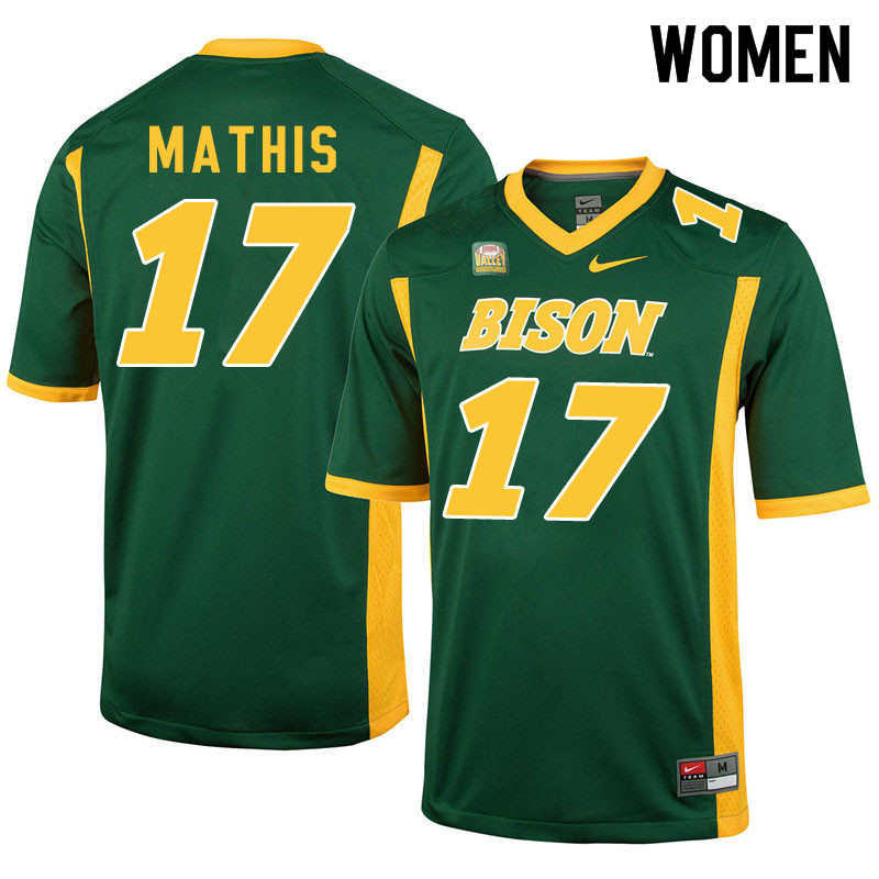 Women #17 Zach Mathis North Dakota State Bison College Football Jerseys Sale-Green